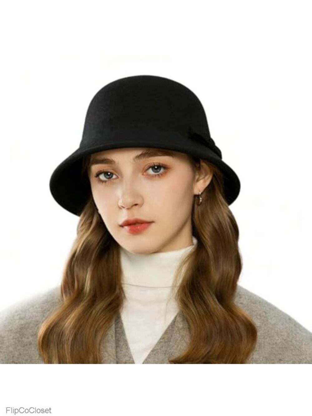 Women's Vintage Cloche Bucket Hat Polyester Packable Church Dress